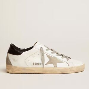 Golden Goose: Women's Super-Star with black heel tab and metal stud lettering